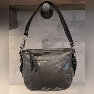 Coach Metallic Gray Shoulder Bag